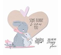 Sizzix Framelits Die Set 8PK con timbri 5PK Bunny Love di Olivia Rose, 665653