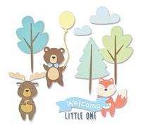 Sizzix Fustelle Thinlits 26PK Woodland Baby Set da Jennifer Ogborn | 665960 | Capitolo 3 2022, Carta Plastica, Multicolor, One Size