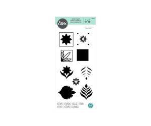 Sizzix Layered Clear Stamps Geo Repeat di Lisa Jones | 666144 | Set di 9 timbri in Gomma per Biglietti, Scrapbooking e Artigianato in Carta, Bianco, taglia unica