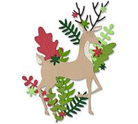 Sizzix Set di Fustelle Thinlits 19 Pezzi Delightful Deer di Lisa Jones | 665945 | Capitolo 3 2022, Multicolor, One Size
