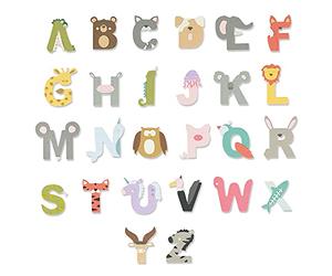 Sizzix Set di Fustelle Thinlits 26PK Animal Alphabet by Lisa Jones, 665486, Multicolor, One Size
