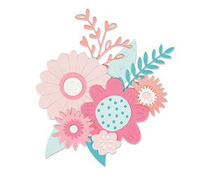 Sizzix Set di Fustelle Thinlits 9PK Bold Flowers di Olivia Rose, 665473, Fiori audaci, One Size