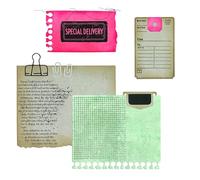 Sizzix Set di timbri trasparenti con fustelle Framelits, Creative Combos by 49 & Market, 10 timbri in gomma e 10 fustelle