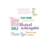 Sizzix Set Thinlits Good Vibes | 665030 | Fustella da Taglio in Metallo per Biglietti, Album di Ritagli, lavori con la Carta e Molto Altro, Grey, One Size