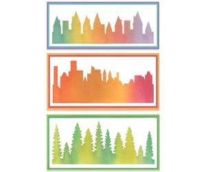 Sizzix Stacey Park, stencil A5 Cosmopolitan, The View #2, multicolore, taglia unica