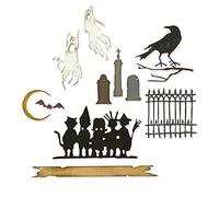 Sizzix by Thinlits Die Set 11PK Vault Series Tim Holtz, 665563, Acciaio al Carbonio, Serie Halloween 2021, Taglia unica
