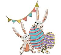 Sizzix Thinlits Die Set 15PK Bunny Games di Tim Holtz, 665850, Carta Plastica, Multicolor, Taglia unica