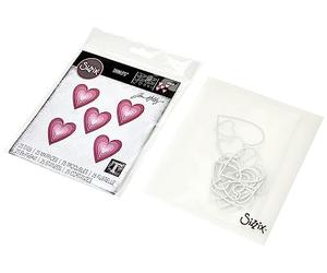 Sizzix Thinlits Die Set 25PK piastrelle impilate cuori di Tim Holtz, 665858