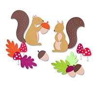 Sizzix Thinlits Set 8 Fustelle Harvest Squirrels di Jennifer Ogborn | 665952 | Capitolo 3 2022, Multicolor, One Size