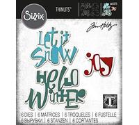 Sizzix Thinlits Set di fustelle, 6 pezzi, Festive Words di Tim Holtz, 665575