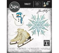 Sizzix Thinlits, set di fustelle da 10 pezzi - Vault Winter Wishes by Tim Holtz 666717