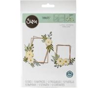 (TG. Taglia unica) Sizzix Set di Fustelle Framelits 13 pz con Timbri 663861, Ele