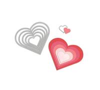 FUSTELLA SIZZIX FRAMELITS "CUORI" 657561 - SET STAMPE CUORE CARTA PER BIG SHOT