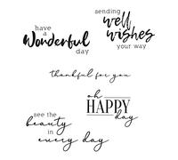 Sizzix Timbri Trasparenti 5PK Sunnyside Sentiments #5 di Pete Hughes | 665407 | Capitolo 3 2022, Multicolor, One Size