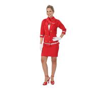 Sizzling Rosso Air Hostess Costume Adulti