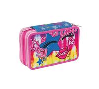 Seven Astuccio Scuola - SJ GANG FACCE NEW DA SJ GIRL - 3 zip / scomparti - con Matite, pennarelli ecc