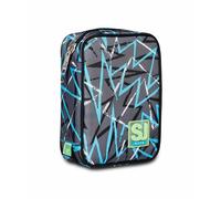 SJ GANG STYLE JAM GANG Astuccio Scuola, SPEED PAD, THUNDERCHECK, Portapenne Monozip Totalmente Accessoriato, Plance Amovibili, Tessuto 100%