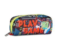 SJ Gang Portapenne Scuola, Rosso, Nero, FunnyGoal, Bustina con Scomparto Unico Porta Penne, Accessori Zaino, Medie, Superiori, Bambino