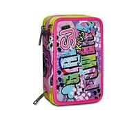 SJ GANG STYLE JAM GANG Astuccio 3 Zip Astuccio 3 Zip, Bambine e ragazze, Rosa, Taglia Unica