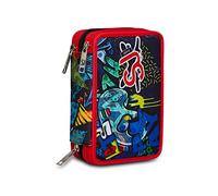 SJ GANG STYLE JAM GANG Astuccio 3 ZIP Bambini e Ragazzi, Multicolore, 12,5 x 20 x 7 cm