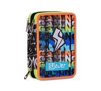 SJ GANG STYLE JAM GANG Astuccio Scuola 3 Zip, Blu, Portapenne Triplo Scomparto