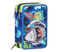 ASTUCCIO scuola 3 ZIP seven SJ GANG pencil case SHARKSTORY tre piani SQUALO comp