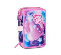 Astuccio Sj Gang Fluffy Pink Girl 3 Zip 45 Pezzi