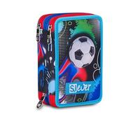 SJ GANG STYLE JAM GANG Astuccio Scuola 3 Zip, Sj Ever Fluid Game, Blu, Triplo Scomparto, Portapenne Attrezzato, 45 pezzi, Accessori Zaino, Scuola elementare, Bambino