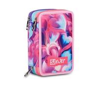 SJ GANG STYLE JAM GANG Astuccio Scuola 3 Zip, Sj Ever Pink Beat, Rosa, Triplo Scomparto, Portapenne Attrezzato, 45 pezzi, Accessori Zaino, Scuola elementare, Bambina