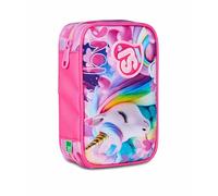 SJ GANG STYLE JAM GANG Astuccio Scuola Speed Case, Fucsia, Portapenne Mono Scomparto con Plance Amovibili, Completo Di Penne, Matite, Colori, Accessori Zaino, Scuola Elementare, Bambina