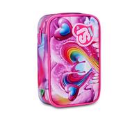 SJ GANG STYLE JAM GANG Astuccio Scuola Speed Case JOYFUL PINS GIRL, Rosa, Portapenne Monoscomparto con Planche Amovibili, Attrezzato, 44 pezzi, Accessori Zaino, Scuola elementare, Bambina
