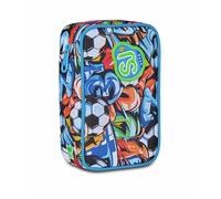 SJ GANG STYLE JAM GANG Astuccio Scuola Speed Case, Multicolore, Portapenne Mono Scomparto con Plance Amovibili, Completo Di Penne, Matite, Colori, Accessori Zaino, Scuola Elementare, Bambino