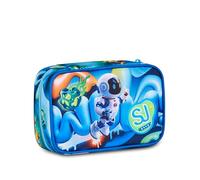 SJ GANG STYLE JAM GANG Astuccio Scuola Speed Case SPACE RIDE, Celeste, Portapenne Monoscomparto con Planche Amovibili, Attrezzato, 44 pezzi, Accessori Zaino, Scuola elementare, Bambino