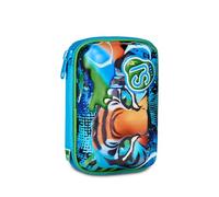 SJ GANG STYLE JAM GANG Astuccio Scuola Speed Pad + Air Tiger, Blu, Portapenne Mono Scomparto con Plance Amovibili, Completo Di Penne, Matite, Colori, Accessori Zaino, Scuola Elementare, Bambino