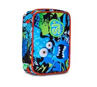 SJ GANG STYLE JAM GANG Astuccio Scuola Speed Pad, Blu, Portapenne Mono Scomparto con Plance Amovibili, Completo Di Penne, Matite, Colori, Accessori Zaino, Scuola Elementare, Bambino