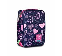 SJ GANG STYLE JAM GANG Astuccio Scuola, SPEED PAD, HARTLY MIX, Portapenne Monozip Totalmente Accessoriato, Plance Amovibili, Tessuto 100%