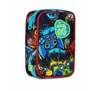 SJ GANG STYLE JAM GANG Astuccio Scuola Speed Pad, Multicolore, Portapenne Mono Scomparto con Plance Amovibili, Completo Di Penne, Matite, Colori, Accessori Zaino, Scuola Elementare, Bambino