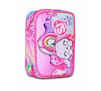 SJ GANG STYLE JAM GANG Astuccio Scuola Speed Pad, Rosa, Portapenne Mono Scomparto con Plance Amovibili, Completo Di Penne, Matite, Colori, Accessori Zaino, Scuola Elementare, Bambina