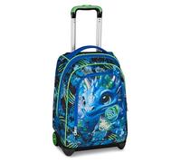 SJ GANG STYLE JAM GANG Big Trolley, 30 L, Doppio Scomparto, Spallacci a scomparsa, Doppio uso, Tasca frontale, Scuola elementare, Turchese Fluo, Bambini, blu