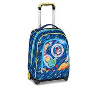 SJ GANG STYLE JAM GANG Big Trolley, 30 L, Doppio Scomparto, Spallacci a scomparsa, Doppio uso, Tasca frontale, Multifunzione, Scuola elementare, Viaggio, Blue Print, Bambini, blu