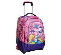 SJ Gang Big Trolley Scuola, Rosa, 2 In 1, Doppio Uso, Con Spallacci Uso Zaino,