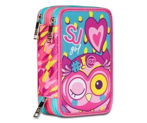 SJ GANG STYLE JAM GANG Cuccioli Da Sj Astuccio 3 Scomparti, Completo di matite, penne, Unisex - Bambini, Rosa, Taglia Unica