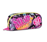 SJ GANG STYLE JAM GANG Portapenne Scuola, Nero, Bustina con Scomparto Unico Porta Penne, Accessori Zaino, Scuola Elementare, Bambina