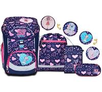Set Scuola SJ GANG UPDOWN BOX - HEARTLY MIX - Zaino Scuola Multiscomparto Ergonomico + Astuccio Totalmente Accessoriato + Portapenne Scuola con Organizer Interno + Sacca Sportiva
