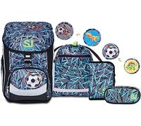 Sj Gang Set Scuola UPDOWN BOX - THUNDERCHECK - Zaino Scuola Multiscomparto Ergonomico + Astuccio Totalmente Accessoriato + Portapenne Scuola con Organizer Interno + Sacca Sportiva