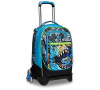 Trolley Scuola Jack 3 Ruote - SJ Boy Bambino - Azzurro - Zaino Sganciabile - Doppio Uso