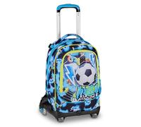 SJ GANG STYLE JAM GANG Trolley Jack 8 ruote GLOWGAME, Blu, 34L, Scomponibile, Cross-over System, 3 in 1, Spallacci a scomparsa, Tasca portaborraccia, Barra regolabile, Scuola elementare, Bambino