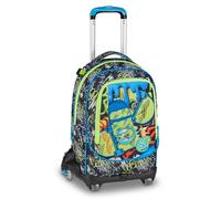 SJ GANG STYLE JAM GANG Trolley Jack 8 ruote SOFT POUCH BOY, Nero, 34L, Scomponibile, Crossover System, 3 in 1, Spallacci a scomparsa, Tasca frontale con mini zainetto, Scuola elementare, Bambino