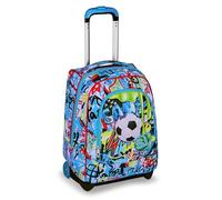 SJ GANG STYLE JAM GANG Trolley Scuola Fisso, Blu, 2 in 1, Doppio Uso, Trolley e Zaino, Zaino Scuola Elementare, Bambino