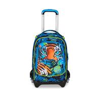 SJ GANG STYLE JAM GANG Trolley Scuola Jack 3 Ruote Air Tiger, Blu, 3 in 1, Zaino Triplo Uso con Carrello Sganciabile, 33 L, Zaino Scuola Elementare, Zaino Bambino